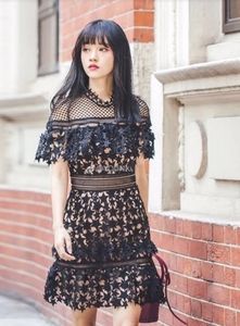 YOKE FRILL STAR DRESS